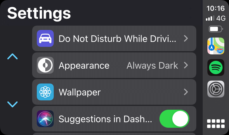 Suchen Sie im Carplay-Einstellungsmenü nach der Option „Hintergrund“.