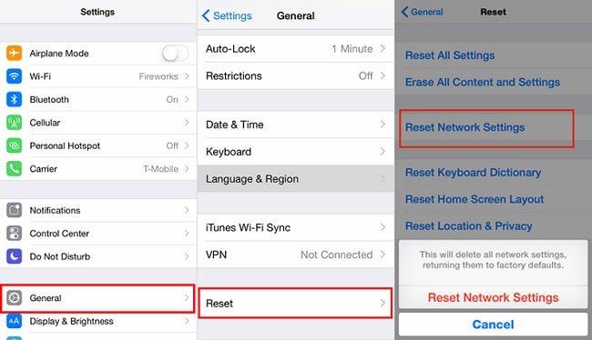 Setzen Sie die Netzwerkeinstellungen auf dem iPhone zurück