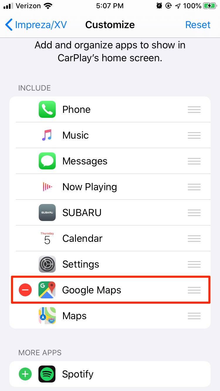 Google Maps zu CarPlay hinzu