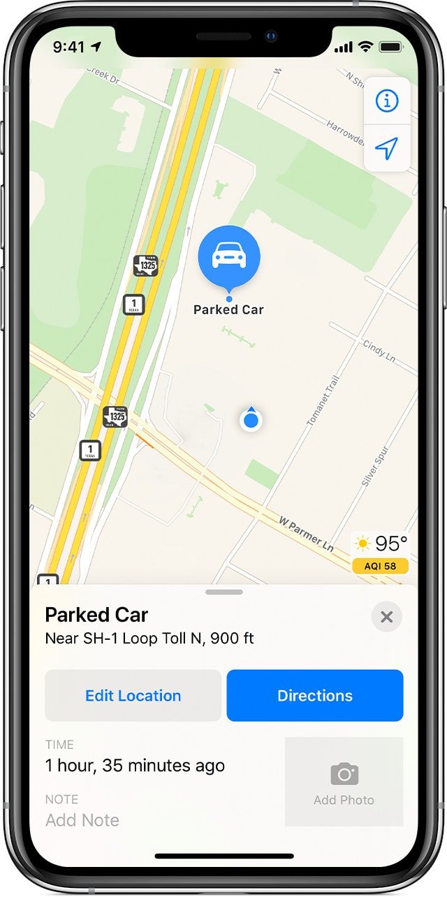 iPhone speichert automatisch den Fahrzeugstandort