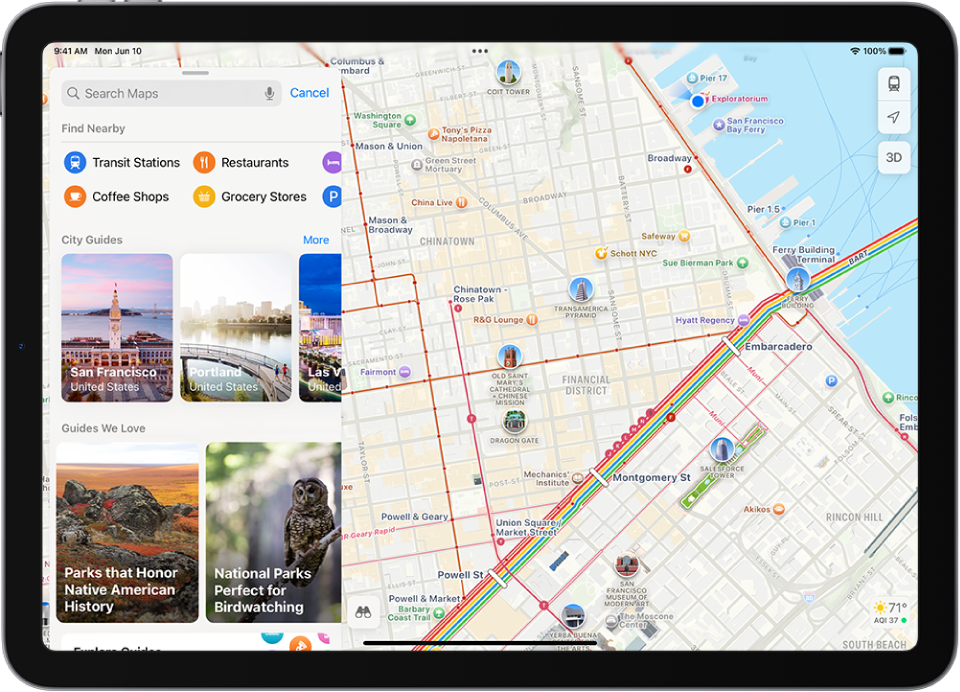 Nearby-Funktion in Apple Maps