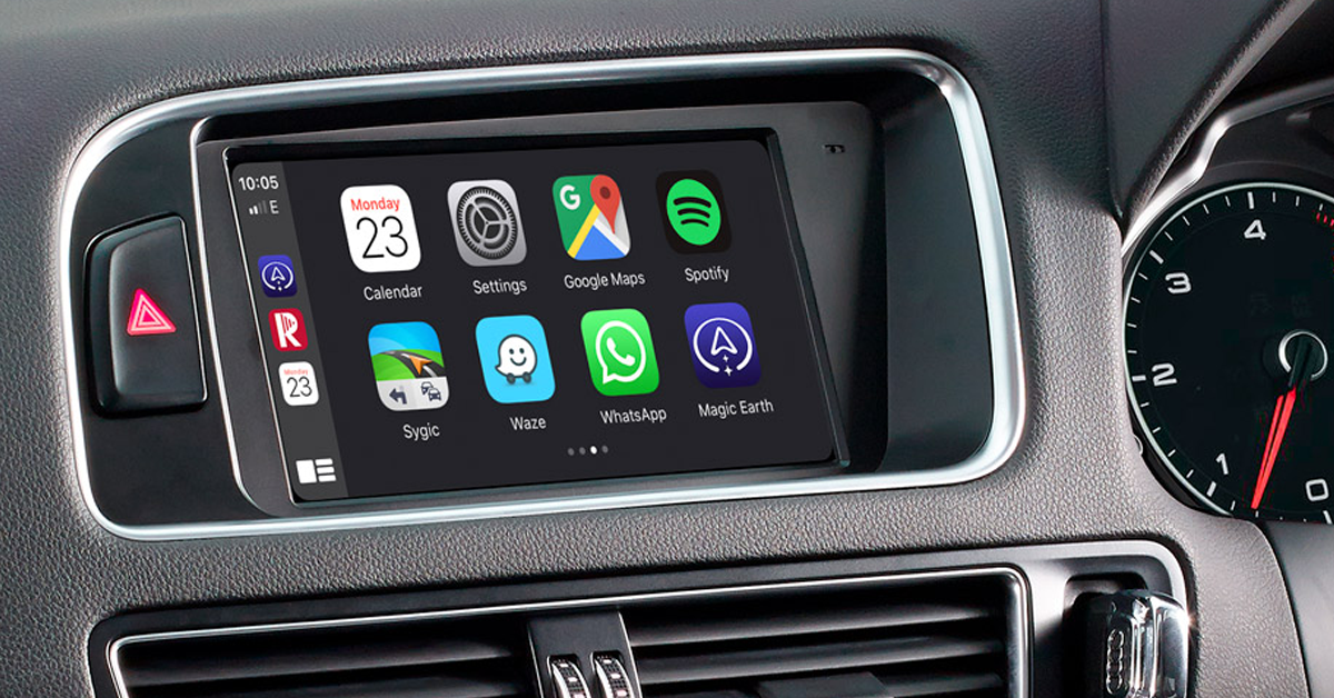 CarPlay Oberfläche auf dem MMI-Display im Audi SQ5 sichtbar