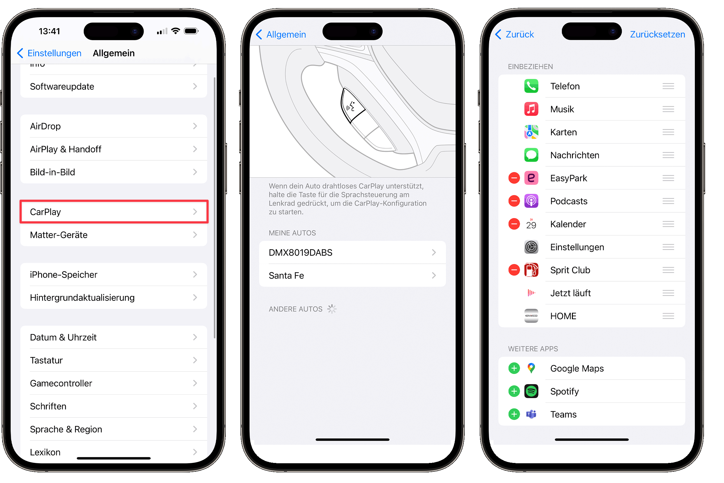 Öffnen Sie die CarPlay-Einstellungen auf Ihrem iPhone